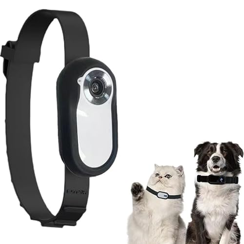 Almpuxee Katzenhalsband, 170 ° Weitwinkel, Hundehalsband, Mini, wasserdicht, Katzenkamera (Weiß) von Almpuxee