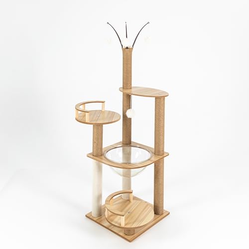 Katzenbaum mit Katzenklo-Schrank,132 cm hoch, Katzenkratzbaum, Kratzsäule,Plattform,Katzenbaum,Für auf dem Balkon, Im Spielzimmer, im Arbeitszimmer, in der Tierhandlung und so weiter aufstellen,Beige Katzenbaum mit Katzenklo-Schrank,132 cm hoch, Katzenkratzbaum, Kratzsäule,Plattform,Katzenbaum,Für auf dem Balkon, Im Spielzimmer, im Arbeitszimmer, in der Tierhandlung und so weiter aufstellen,Beige von Alnemy