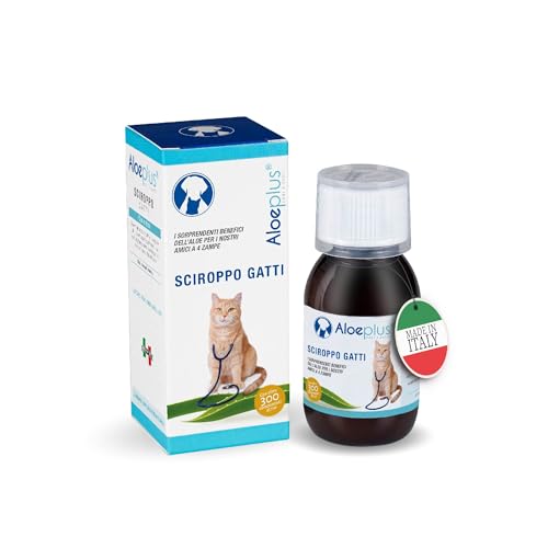 ALOE PLUS Katzensirup 100 ml - Aloe Arborescens Sirup zur Stärkung des Immunsystems von Katzen, Katzen-Dermatitis, Juckreiz bei Katzen, Gingivitis und Stomatitis, Gastritis und Reflux von Aloeplus