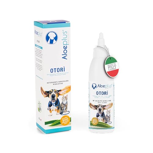 ALOEPLUS Otorì Ohrenreiniger Hund und Katze 125ml - Ohrreiniger für Hunde und Katze - Beruhigende, lindernde und beruhigende Ohrentropfen für hunde - Ideal bei Juckreiz, schlechtem Geruch und Rötungen von Aloeplus