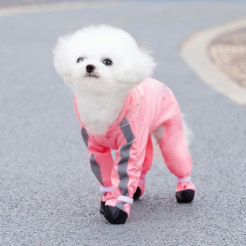 Alomejor Hund Regenmantel Polyester Welpe Regenjacke Kapuze für Kleine Rassen Hunde Im Freien Regentätigkeiten Im Freien Im Freien Im Freien (S) von Alomejor
