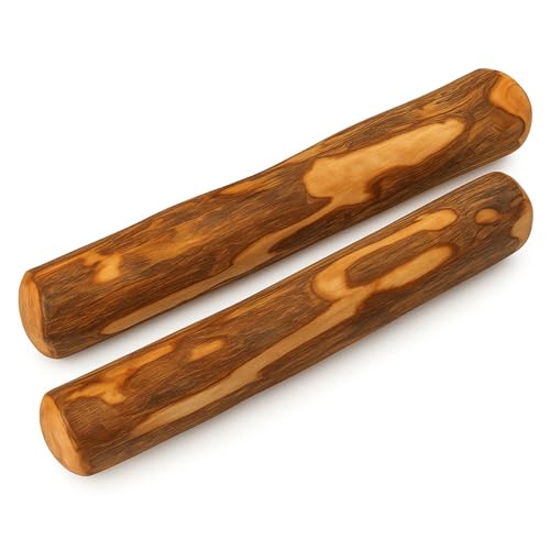 Olivenholz für Hunde Größe Large 2 Stück – Kaustange & Kauspielzeug aus Naturholz zur Zahnpflege – Splitterfrei, Robust & Kaustick von Alp Chew