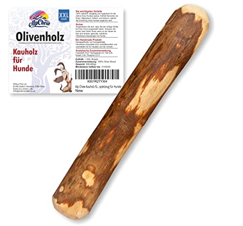 Alp Chew Olivenholz für Hunde Größe XXL – Kaustange & Kauspielzeug aus Naturholz zur Zahnpflege – Splitterfrei, Robust & Kaustick von Alp Chew