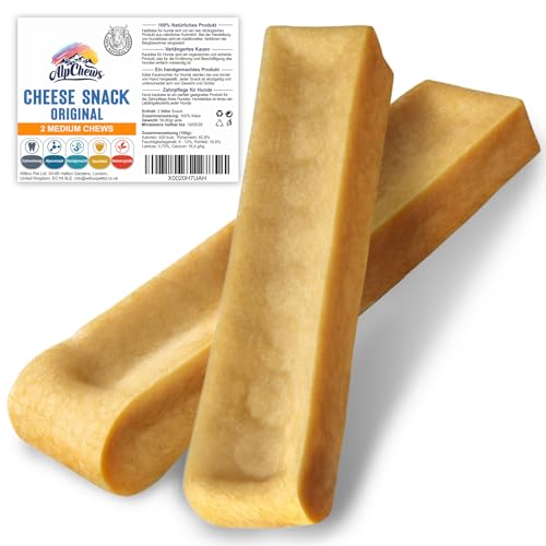 Hartkäse für Hunde – Mittlere 2 Stück – Natürlicher Kauknochen – Kaukäse zur Zahnpflege & Langen Kaudauer Hartkäse für Hunde – Mittlere 2 Stück – Natürlicher Kauknochen – Kaukäse zur Zahnpflege & Langen Kaudauer von Alp Chews