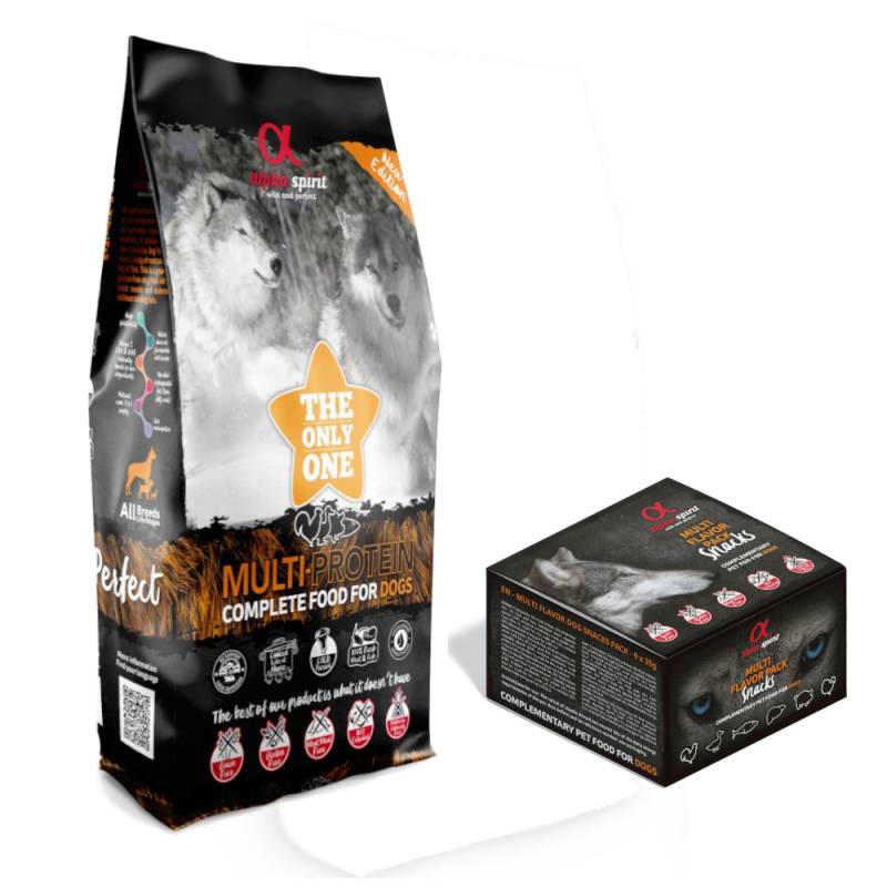 12 kg alpha spirit The Only One Trockenfutter + 9 x 35 g Mixbox Snack gratis! - Multiprotein 12 kg alpha spirit The Only One Trockenfutter + 9 x 35 g Mixbox Snack gratis! - Multiprotein von Alpha Spirit