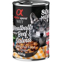 alpha spirit Dog Meatballs 6 x 400 g - Rind & Salbei von Alpha Spirit