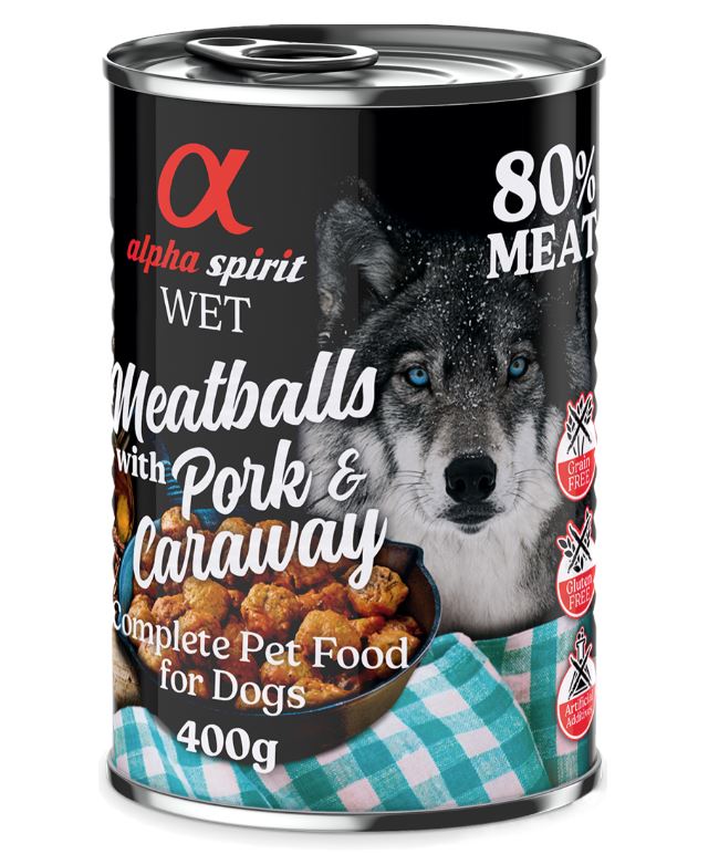 alpha spirit Dog Meatballs 6 x 400 g - Schwein & Kümmel alpha spirit Dog Meatballs 6 x 400 g - Schwein & Kümmel von Alpha Spirit