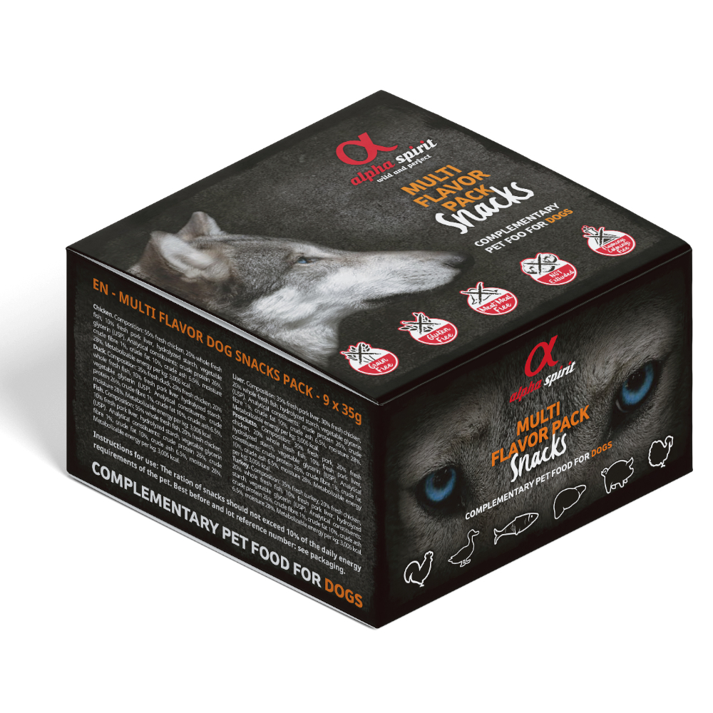 alpha spirit Dog Snacks Mixbox - Mixpaket: 9 x 35 g von Alpha Spirit