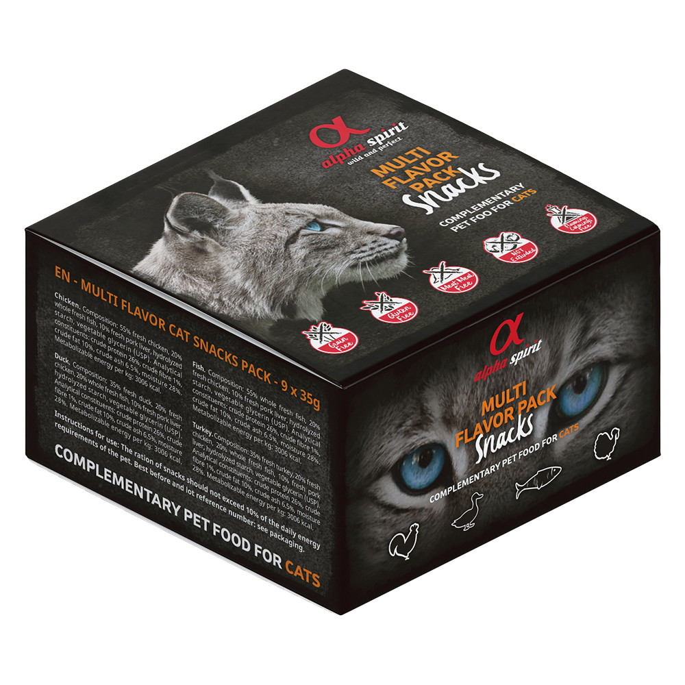 alpha spirit Multi-Flavour Snacks für Katzen -Sparpaket 18 x 35 g von Alpha Spirit