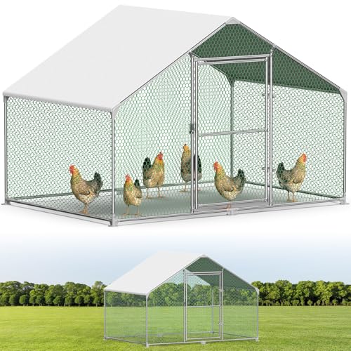 Alpstorm Hühnerstall Freilaufgehege 3x2x2 m, Hühnergehege mit Verzinktem Stahlrahmen, Wasserdichtem PE-Dach, Ideal für Geflügel, Kleintiere und Pflanzen, Einfache Reinigung, Robust und Langlebig von Alpstorm