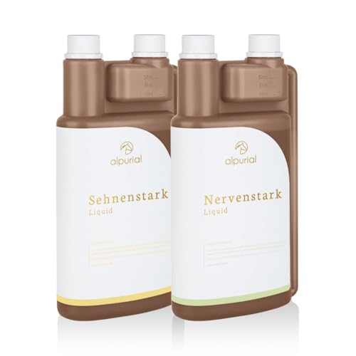 Alpurial Auszeit Bundle - unterstützt Sehnen und innere Ruhe von Pferden während der Langen Stehzeiten - vom Tierarzt entwickelt (2 x 1 Liter) von Alpurial