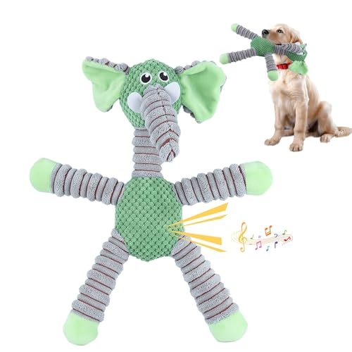 Quietschspielzeug für Hunde, große Plüsch-gefüllte Hunde, interaktives Kauspielzeug, um sie zu beschäftigen, niedlicher Elefant, Tier, Haustiere, Welpen, Hund, Plüschspielzeug mit weichem Stoff für von Alsosaid