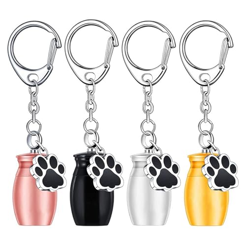 Altsuceser Haustierurnen-Schlüsselanhänger für Hunde und Katzen, Mini-Urne für Haustiere, Andenken mit Hundepfoten-Anhänger, wasserdicht, Gedenktier, Katze, Hund, Vogel, Urne, Schlüsselanhänger, 4 Altsuceser Haustierurnen-Schlüsselanhänger für Hunde und Katzen, Mini-Urne für Haustiere, Andenken mit Hundepfoten-Anhänger, wasserdicht, Gedenktier, Katze, Hund, Vogel, Urne, Schlüsselanhänger, 4 von Altsuceser
