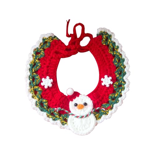 Altsuceser Verstellbare Haustier-Halsbekleidung, Winterschutz, Weihnachtshalsband, handgewebt, gehäkelt, Lätzchen, Kätzchen, Halskette, Schal, gestrickt, Schneemann, Weihnachtsmann, Kostüm, warm, B M Altsuceser Verstellbare Haustier-Halsbekleidung, Winterschutz, Weihnachtshalsband, handgewebt, gehäkelt, Lätzchen, Kätzchen, Halskette, Schal, gestrickt, Schneemann, Weihnachtsmann, Kostüm, warm, B M von Altsuceser