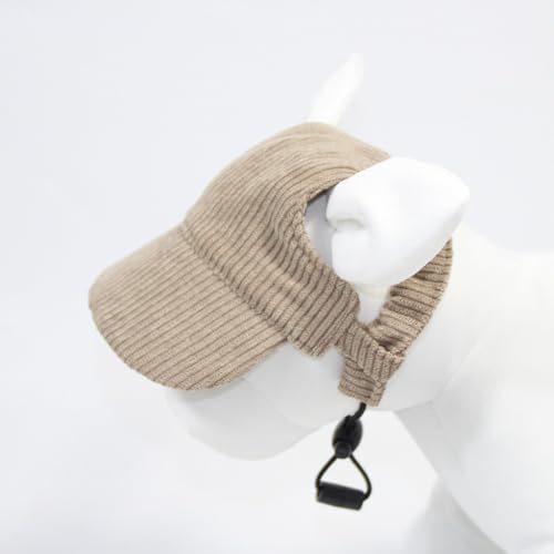 Alulayu Baseballkappe für Hunde, Sportmütze, Haustier, Outdoor, Sonnenschirm, Sonnenhaube, Outfit mit Ohrlöchern für Welpen, kleine, mittelgroße Hunde (L-Gelb) von Alulayu