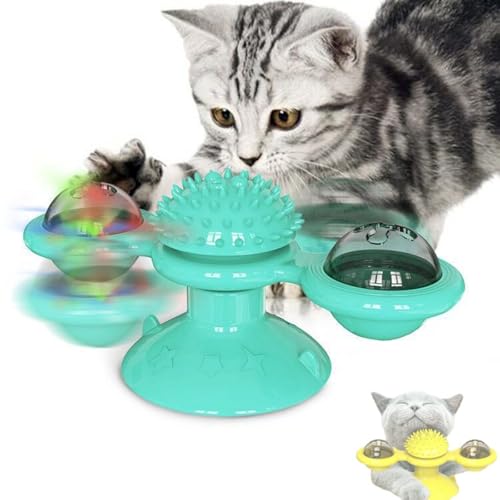 Alulayu Interaktives rotierendes Windmühlen-Katzenspielzeug mit LED-Licht, Wandhalterung, Spinner, Teaser für Bewegung und Spielen, Blau Alulayu Interaktives rotierendes Windmühlen-Katzenspielzeug mit LED-Licht, Wandhalterung, Spinner, Teaser für Bewegung und Spielen, Blau von Alulayu