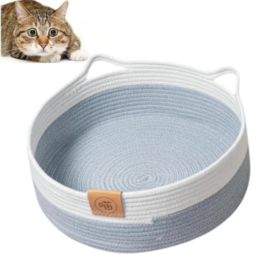 Alulayu Katzenbett, Körbchen, Haustier-Schlafbett, niedliches Haustierbedarf, atmungsaktiv, Kratzkissen, Nistbett für Kätzchen, Katzen, kleine Hunde, (L, mit Kühlmatte) von Alulayu