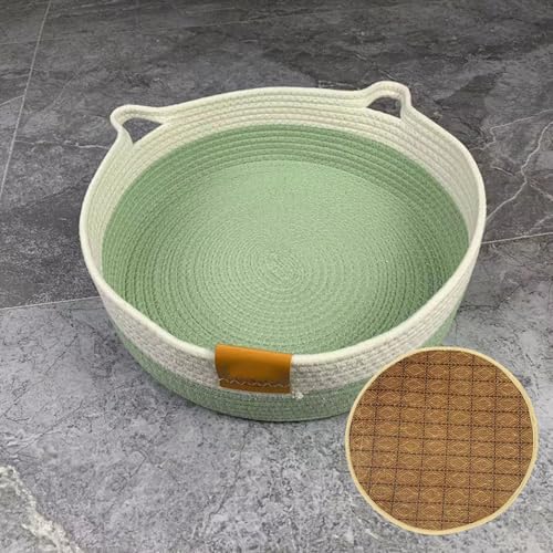 Alulayu Katzenbett, Körbchen, Haustier-Schlafbett, niedliches Haustierbedarf, atmungsaktiv, Kratzkissen, Nistbett für Kätzchen, Katzen, kleine Hunde, (L, mit Kühlmatte) von Alulayu