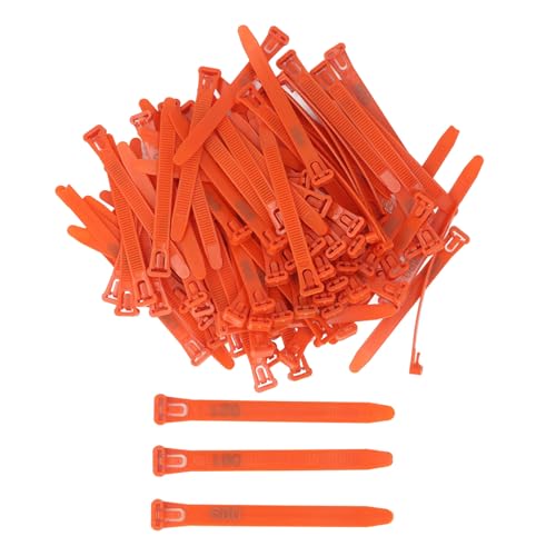 100 Pieces Chicken Leg Bands Numbered Identification Leg Tags Poultry Foot Rings Reusable Ducks Chicks Geese Pigeons (Orange) von Alvinlite