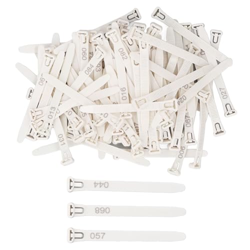 100 Pieces Chicken Leg Bands Numbered Identification Leg Tags Poultry Foot Rings Reusable Ducks Chicks Geese Pigeons (White) von Alvinlite