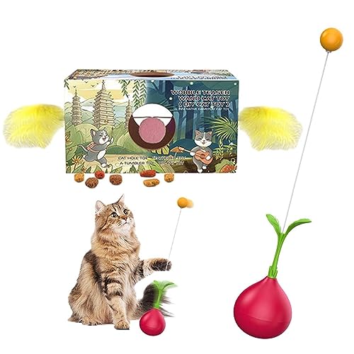 Alwida Katzenball-Teaser, wackelndes Katzenspielzeug | Interaktives Ballspielzeug für Katzen mit automatischem Ausgleich - Katzenspielzeug für den Innenbereich, um Langeweile zu reduzieren, für von Alwida