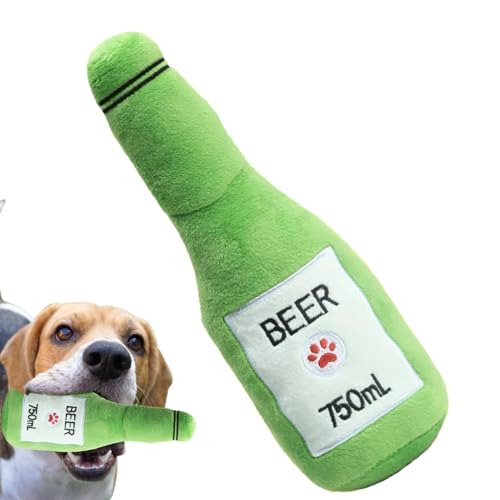 Bier-Plüschtier – Hunde-Kauspielzeug | Simuliertes Quietschgeräusch, bissfester Plüsch in Bierform, interaktives, klapperndes Kauspielzeug aus Geräuschplüsch, zum Zahnen von Welpen, Verhaltenstraining Bier-Plüschtier – Hunde-Kauspielzeug | Simuliertes Quietschgeräusch, bissfester Plüsch in Bierform, interaktives, klapperndes Kauspielzeug aus Geräuschplüsch, zum Zahnen von Welpen, Verhaltenstraining von Alwida