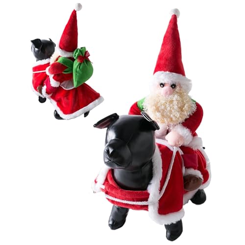 Weihnachtsmann-Kostüm für Hunde – Weihnachtskleidung für Hunde | Rote Weihnachtsmann-Kleidung, reitende Haustier-Cosplay-Kostüme | Cosplay-Kostüm, lustiges Verkleidungs-Outfit, Kleidung, Anzüge, Hut f Weihnachtsmann-Kostüm für Hunde – Weihnachtskleidung für Hunde | Rote Weihnachtsmann-Kleidung, reitende Haustier-Cosplay-Kostüme | Cosplay-Kostüm, lustiges Verkleidungs-Outfit, Kleidung, Anzüge, Hut f von Alwida