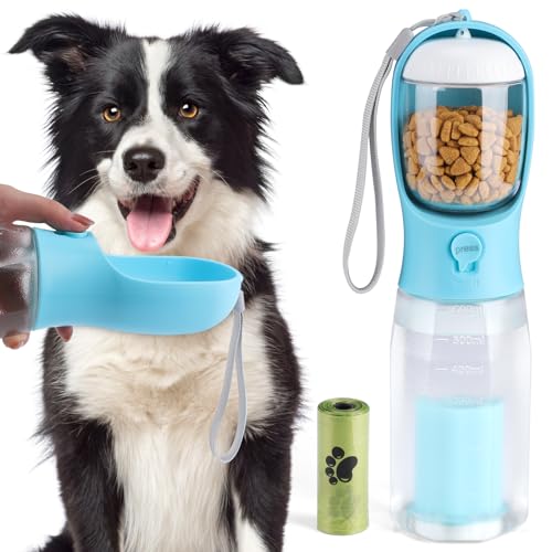 Alyvisun Hunde-Wasserflasche mit Futterbehälter und Kotbeutel, 600 ml, tragbarer Welpen-Wasserspender zum Spazierengehen, Outdoor-Trinkbecher für Haustiere, Wandern, Reisen Alyvisun Hunde-Wasserflasche mit Futterbehälter und Kotbeutel, 600 ml, tragbarer Welpen-Wasserspender zum Spazierengehen, Outdoor-Trinkbecher für Haustiere, Wandern, Reisen von Alyvisun
