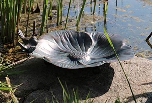 AmaCasa Vogeltränke Vogelbad Wasserbad Wassertränke Bronze Blatt D26xH6cm von AmaCasa