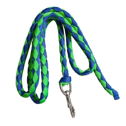 Amagogo Führstrick für Pferde mit Drehverschluss, praktisches Gurtband-Pferdestrick für Hunde, Schafe, Haustiere, zur Befestigung an Halfter oder Geschirr, 3meter Grün Blau von Amagogo