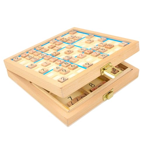 Amagogo Holz-Sudoku-Puzzle-Set, Holz-Sudoku-Spielbrett, leicht bis schwer, Geburtstagsgeschenk, Lernspielzeug für Jungen und Mädchen im Alter von 7–14 Jahren, Blau von Amagogo