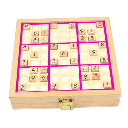 Amagogo Holz-Sudoku-Puzzle-Set, Holz-Sudoku-Spielbrett, leicht bis schwer, Geburtstagsgeschenk, Lernspielzeug für Jungen und Mädchen im Alter von 7–14 Jahren, ROSA von Amagogo