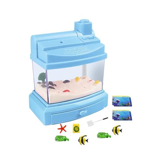 Amagogo Künstliches Aquarium-Spielzeug, Aquarium mit beweglichem Fisch, Aquarium-Spielzeug für Kinder, Mini-Aquarium für Kindergeburtstagsgeschenke, Blau von Amagogo