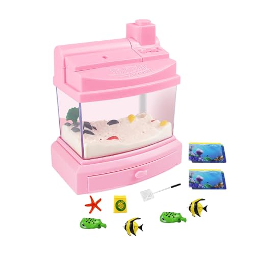 Amagogo Künstliches Aquarium-Spielzeug, Aquarium mit beweglichem Fisch, Aquarium-Spielzeug für Kinder, Mini-Aquarium für Kindergeburtstagsgeschenke, ROSA von Amagogo