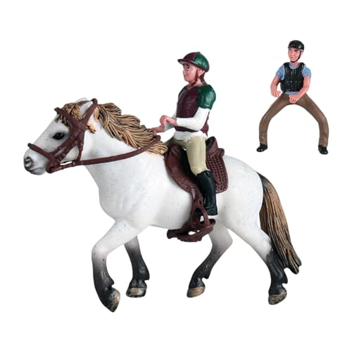 Amagogo Pferde-Actionfigur, Tiermodell mit Sattel, PVC, dekoratives Rollenspiel-Ornament, pädagogisches Spielzeug für Kinder im Alter von 3–8 Jahren, Stil D von Amagogo
