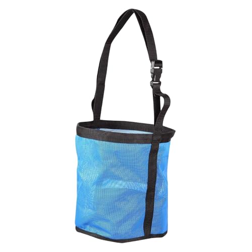 Amagogo Pferdespeisetasche Heuheudergitter mit Schweren Ausrüstung, atmungsaktiv, Getreide -Futtersack, Heubeutel für langsame Fütterung im Freien im Freien, Blau von Amagogo