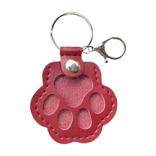 Amagogo Schlüsselanhänger mit Tierhaar-Andenken, Aufbewahrungstasche, PU-, Anhänger in Pfotenform, Gedenksammlung, Schlüsselanhänger, Hund, Katze, Fell, Rot Amagogo Schlüsselanhänger mit Tierhaar-Andenken, Aufbewahrungstasche, PU-, Anhänger in Pfotenform, Gedenksammlung, Schlüsselanhänger, Hund, Katze, Fell, Rot von Amagogo