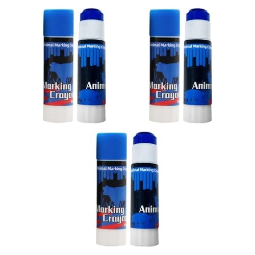 Amagogo Viehmarkierungsstifte, Kennzeichnungsstift, wasserdichter Markierungsstift für den Bauernhof, gut sichtbare Farbe für die Schweineimpfung, Blau 12stück von Amagogo