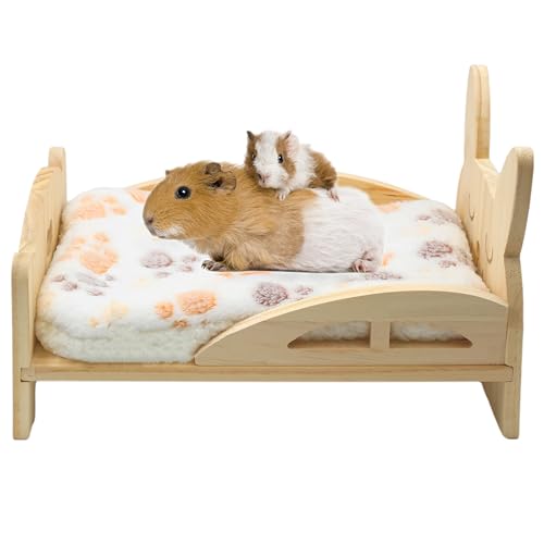 Amakunft Meerschweinchenbett aus Holz mit weicher Matte, abnehmbares Meerschweinchenbett, kleines Tierbett, niedliches warmes Bett für Meerschweinchen, Hamster, Frettchen, Chinchilla usw Amakunft Meerschweinchenbett aus Holz mit weicher Matte, abnehmbares Meerschweinchenbett, kleines Tierbett, niedliches warmes Bett für Meerschweinchen, Hamster, Frettchen, Chinchilla usw von Amakunft