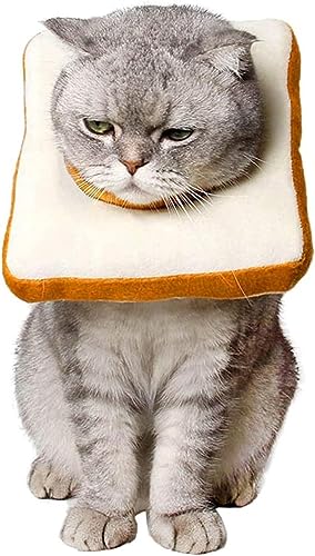 Amakunft Verstellbares Katzenkegelhalsband, weich, Katzen-Genesungshalsband, Kegel für Katze nach Operationen, Katzenhals-Kegel, elisabethanisches Halsband für Katze und Kätzchen (Toast, M) von Amakunft