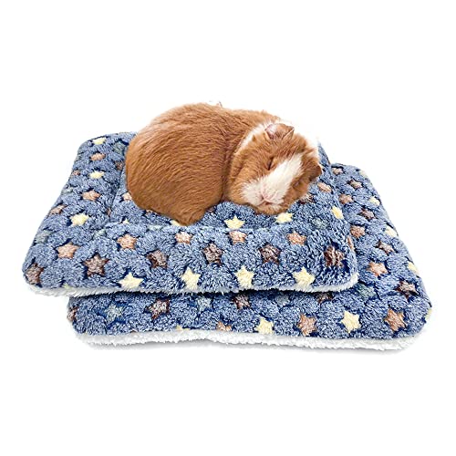 Amakunft 2 Pcs Meerschweinchen Bettmatte Waschbar Kaninchen Winter Bettunterlage für Innen, Warme Kleintierbettmatratzen, Fleece Igel Schlafmatte für Hase, Ratte, Igel, Zuckergleiter, Chinchilla von Amakunft