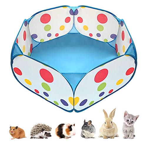 Tragbares Laufgitter für kleine Tiere, für drinnen und draußen, Pop-Open-Übungszaun, Meerschweinchen-Zubehör, Metalldraht, Hofzaun, C&C-Käfigzelt für Kaninchen, Hamster, Chinchillas und Igel (blau) von Amakunft