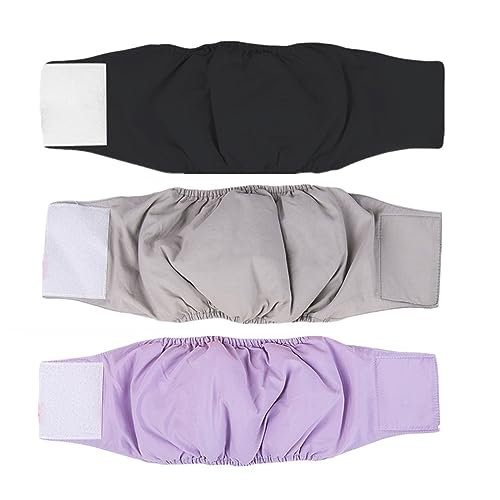 Amaliy Waschbare Hundewindeln (3-er Packung) - Männliche Hund Windeln Hunde Bauchband (L(Taille: 50-62cm)) von Amaliy