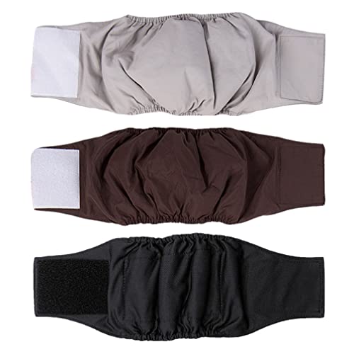 Amaliy Windeln für Hunde (3-er Packung) - Waschbare Rüde Hund Windeln Hunde Bauchband (L(Taille: 50-62cm)) von Amaliy