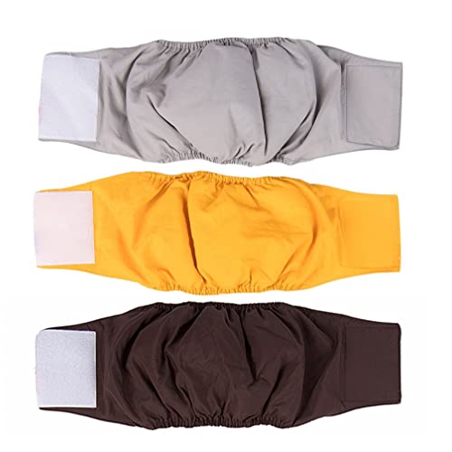 Amaliy Windeln für Männliche Hunde (3-er Packung) - Waschbare Rüde Hund Windeln Hunde Bauchband (M(Taille: 42-50cm)) von Amaliy