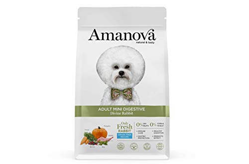 Amanova Super Premium 100% natürliches trockenes Mini-Hundefutter für Erwachsene - 10 kg - Frisches Kaninchenfleisch - Getreidefrei - Hypoallergen - Grausamkeitsfrei von Amanova