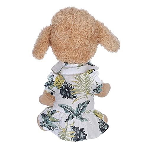Amaone Hündinnen-Outfits Für Kleine Hunde Hawaiianische Kleidung Baumwolle Ärmellose Blumen im freien Kleid Für Kleine Hündinnen 1, XS von Amaone