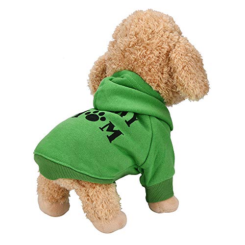 Amaone Hundegeschirr Hundemäntel T-Shirt Mode Baumwolle kleine Kleidung Hundekostüm Welpen Pullover Hunde Hoodies (Green-B, L) von Amaone