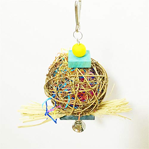 Amaone Kinderspielzeug Papagei Spiele Spiele Papagei Ball Vogel mit Glocken Papagei Seil Chew Holzspielzeug Für (Multicolor-2, One Size) von Amaone