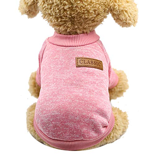 Amaone Kleidung Hundegeschirr Mantel Kleines Warmer Teddypullover Welpenkleidung Katzenwollkampf Zweibeiniger Hund Haustier Haustierkleidung Hundekleidung Klein Hund (Pink #3, XL) von Amaone